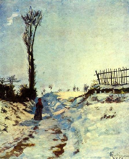 J B Armand  Guillaumin Hollow in the snow oil painting image